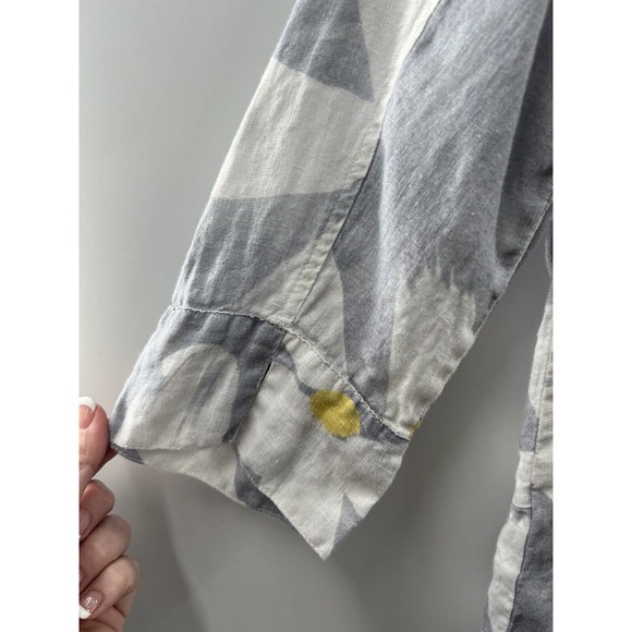 Simply Art By Dolcezza Women’s Linen Button Up Daisy Abstract Floral Size PL - Picture 8 of 8